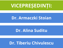Dr. Armaczki Stoian   Dr. Alina Suditu   Dr. Tiberiu Chivulescu   VICEPREȘEDINȚI:
